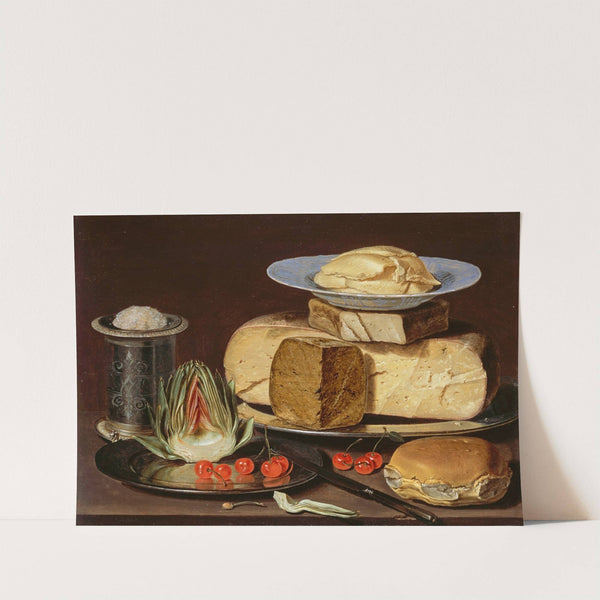 Still Life with Cheeses, Artichoke, and Cherries (circa 1625) by Clara Peeters