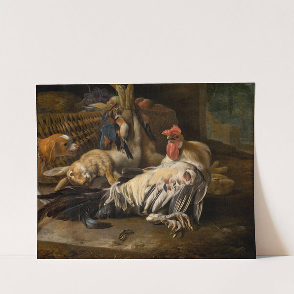 Still Life with Cock by Melchior d'''Hondecoeter