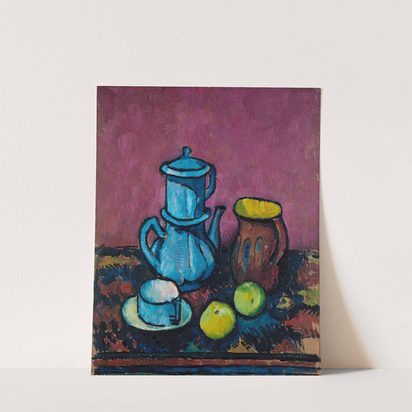 Still life with coffee tableware and apples by Alexander Kanoldt