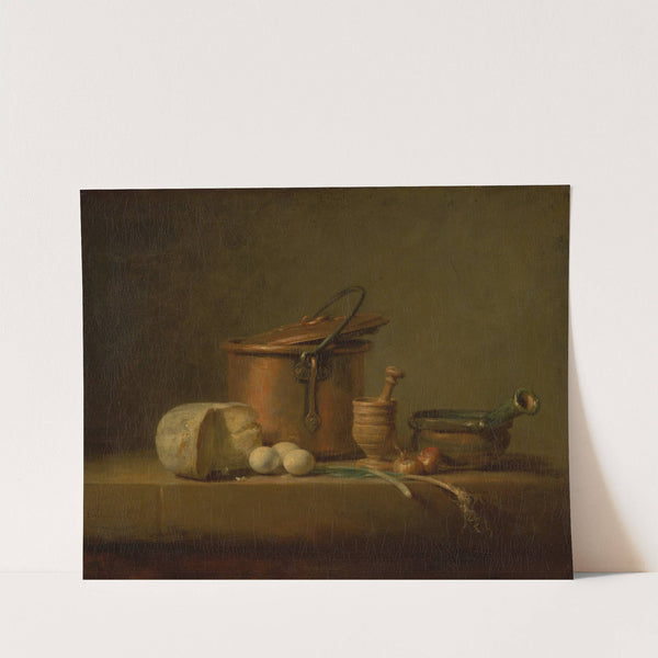 Still Life with Copper Pot, Cheese and Eggs (c. 1730 - 1735) by Jean Siméon Chardin