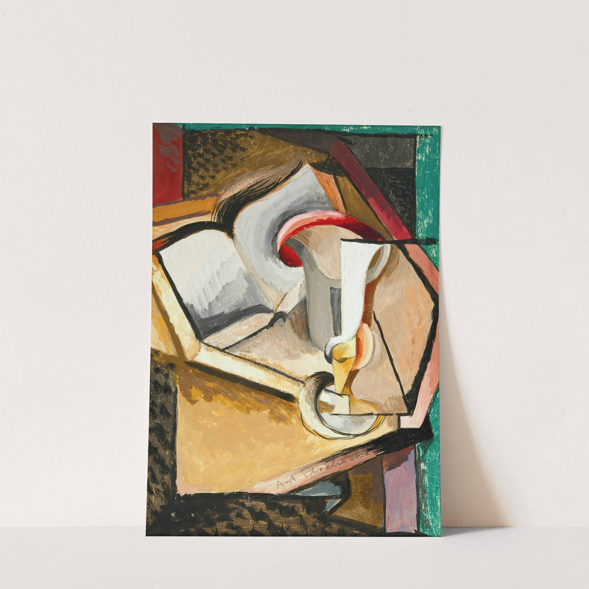 Still life with cup and book by Antonin Procházka