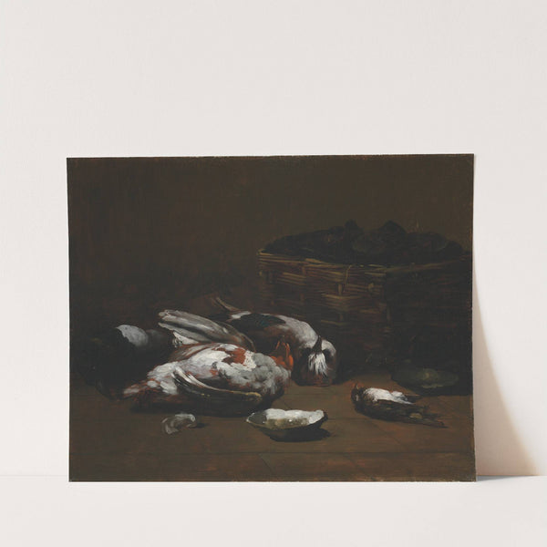 Still Life with Dead Birds and a Basket of Oysters (c. 1860 - 1880) by Germain-Théodore Ribot