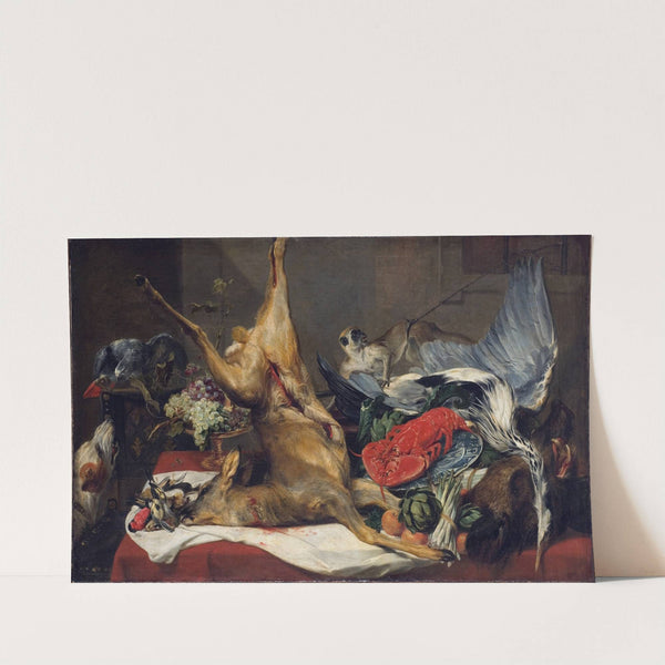 Still Life with Dead Game, a Monkey, a Parrot, and a Dog by Frans Snyders