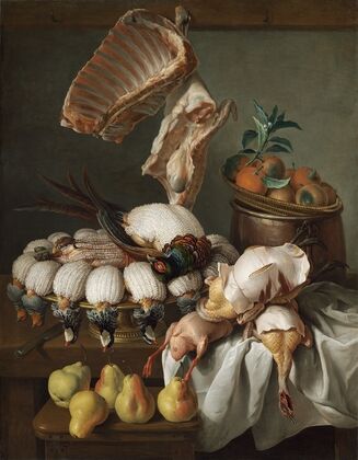 Still Life with Dressed Game,Meat and Fruit — size preview