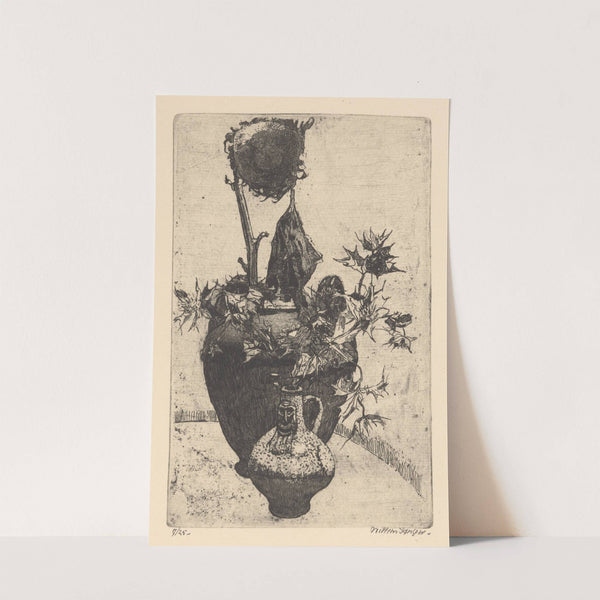 Still life with dry sunflower by Willem Jansen