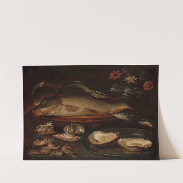 Still Life with Fish, Sea Food and Flowers (c. 1612 - c. 1615) by Clara Peeters