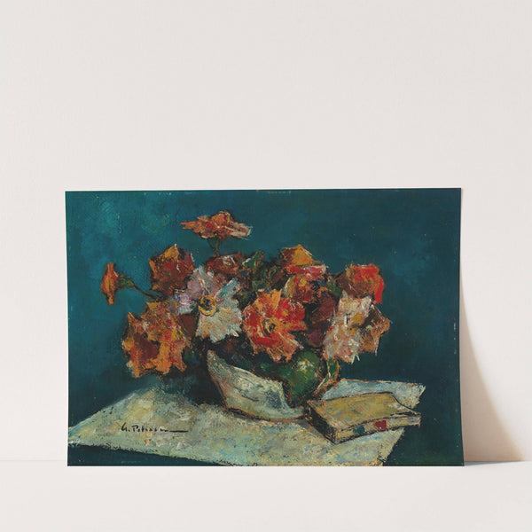 Still Life with Flowers and a Book by Gheorghe Petraşcu