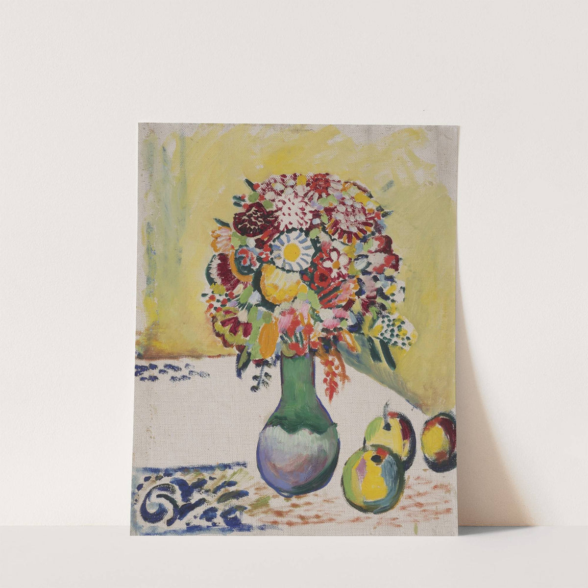 Still Life with Flowers and Three Apples (1910) by August Macke