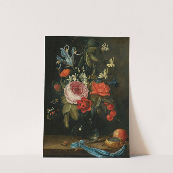 Still Life With Flowers In A Glass Vase by Jan Van Kessel The Elder