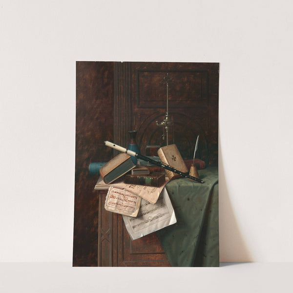 Still Life with Flute, Vase and Roman Lamp by William Michael Harnett