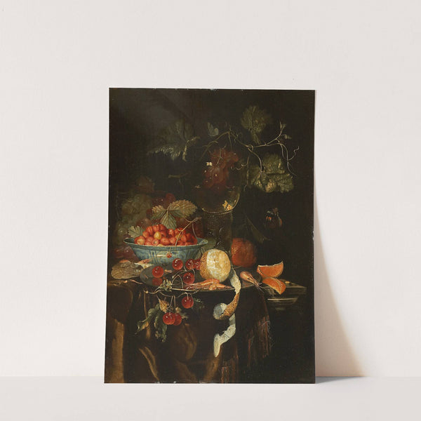 Still Life With Fruit And A Chinese Porcelain Bowl With Strawberries by Harmen Loeding