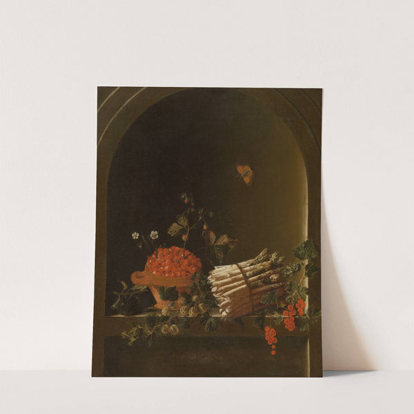 Still Life with Fruit and Asparagus by Adriaen Coorte