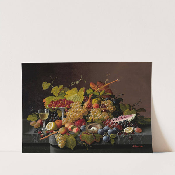 Still Life with Fruit and Bird’s Nest by Severin Roesen