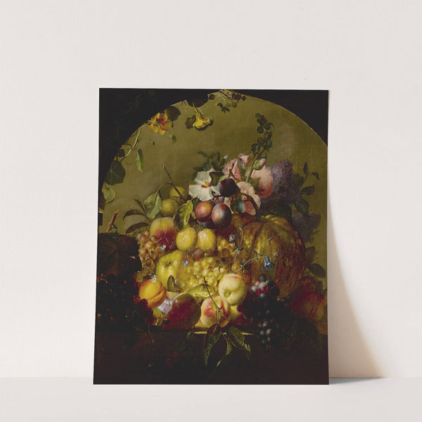 Still Life With Fruit And Flowers  (1842) by Jean-Baptiste Robie
