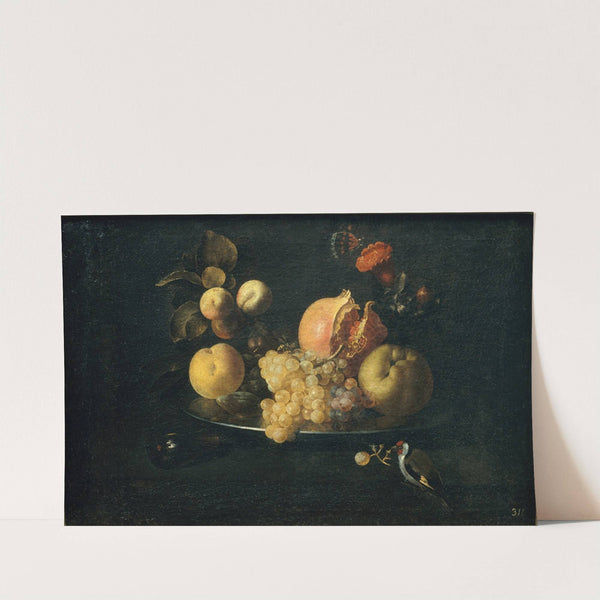Still Life with Fruit and Goldfinch by Juan de Zurbarán
