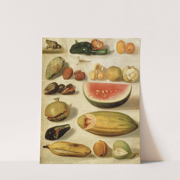 Still Life With Fruit (With Scorpion And Frog) by Hermenegildo Bustos