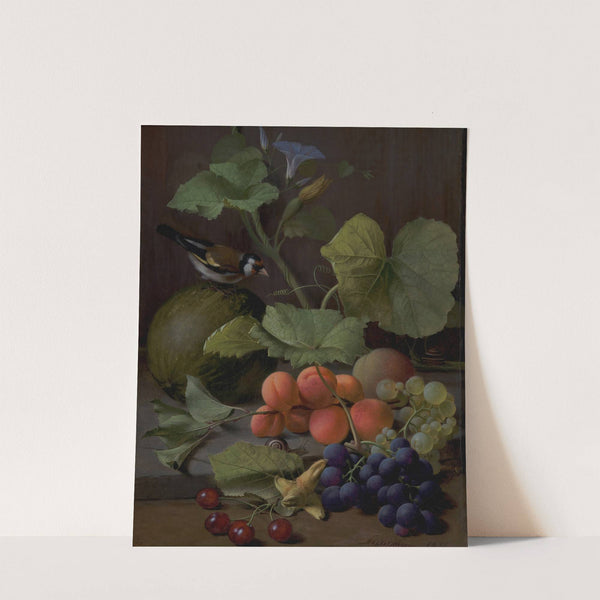 Still Life With Fruits And A Goldfinch by Otto Didrik Ottesen