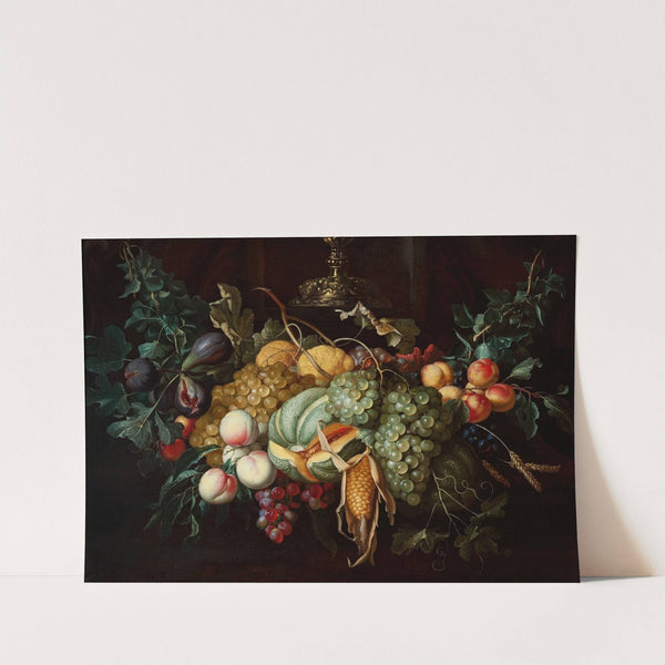 Still life with fruits and corn by Alexander Coosemans