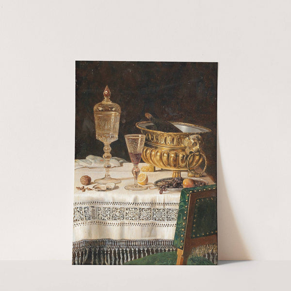 Still Life With Glass Cup And Champagne Cooler by Max Schödl