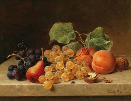 Still Life with Grapes, Peaches, a Pear and Nuts