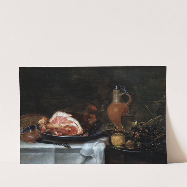 Still life with ham and grapes by Alexander Adriaenssen