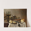 Still Life with Herring, Wine and Bread (1647) by Pieter Claesz