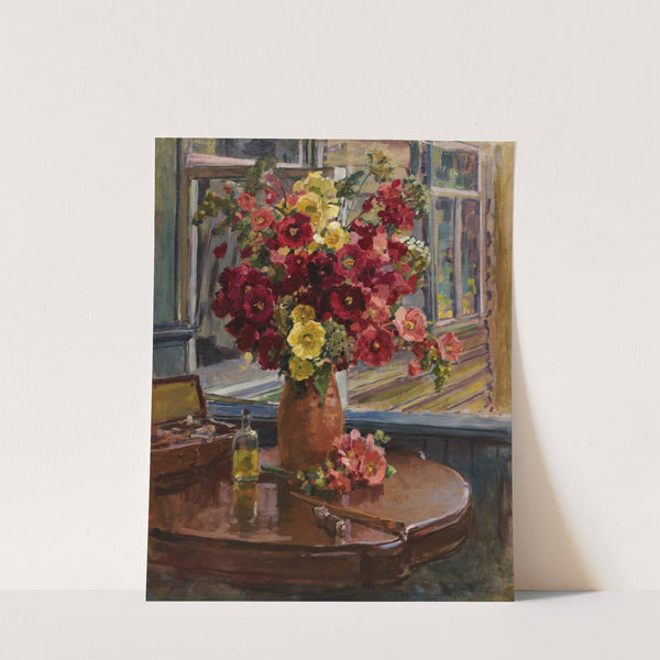 Still Life With Hollyhocks by Georgy Konstantinovich Savitsky