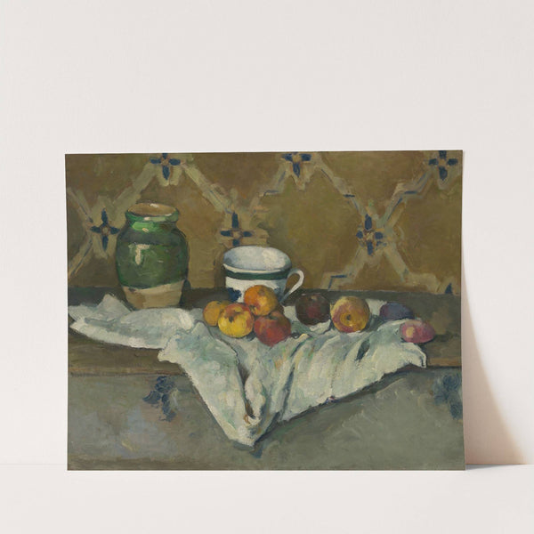 Still Life with Jar, Cup, and Apples (ca. 1877) by Paul Cézanne