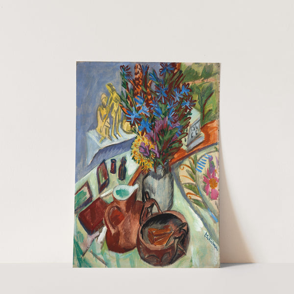 Still Life with Jug and African Bowl (1912) by Ernst Ludwig Kirchner