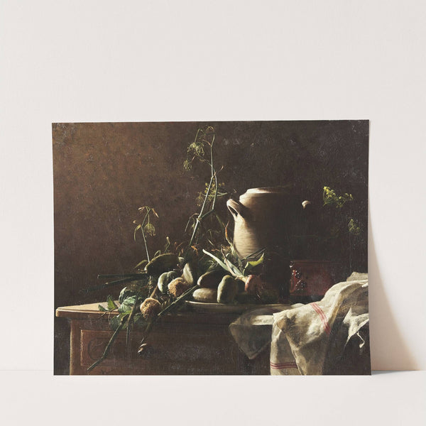 Still Life with Leeks, Potatoes and Fennel on Commode Tabletop by Robert Wylie