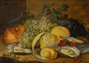 Still life with lemons, oysters and cherries
