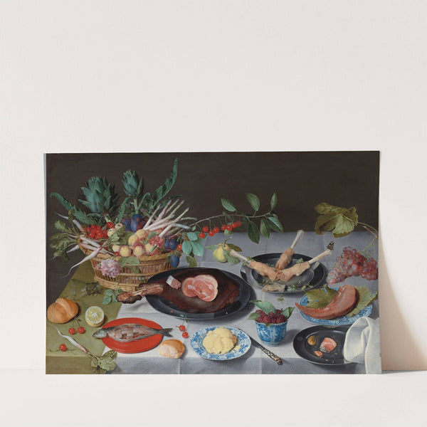 Still Life with Meat, Fish, Vegetables and Fruit by Jacob van Hulsdonck