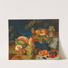 Still life with melons, grapes, peach and cherries by Antal Jozsef Strohmayer