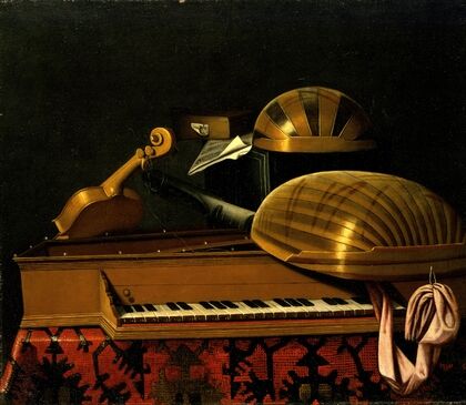 Still Life with Musical Instruments and Books