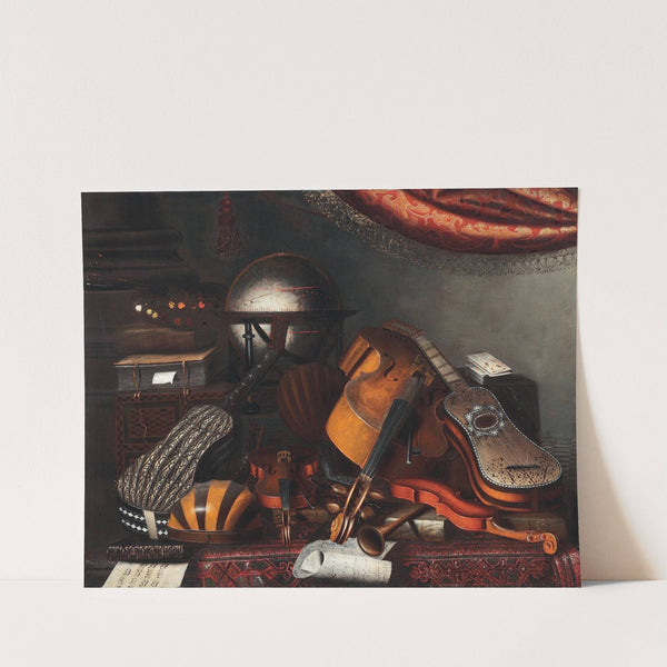 Still Life With Musical Instruments, Books And Playing Cards by Bartolomeo Bettera