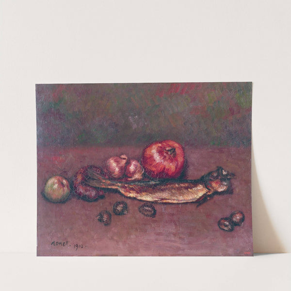 Still Life with Onions and Herring by Isidre Nonell