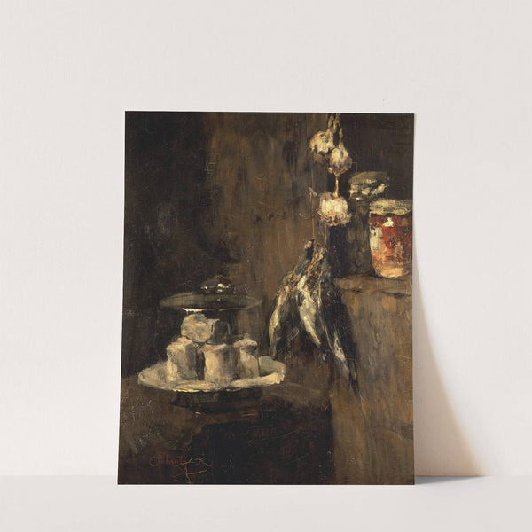 Still Life with Partridges and Cheese (after 1884) by Carl Schuch