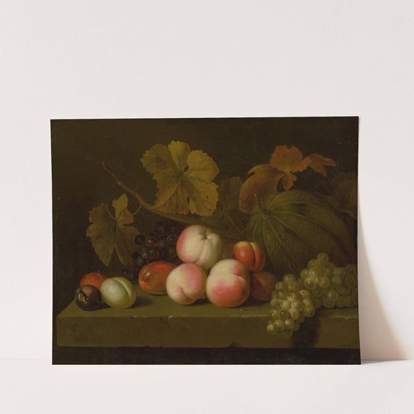 Still Life With Peaches, Grapes, Plums And Melon by Jakob Bogdány