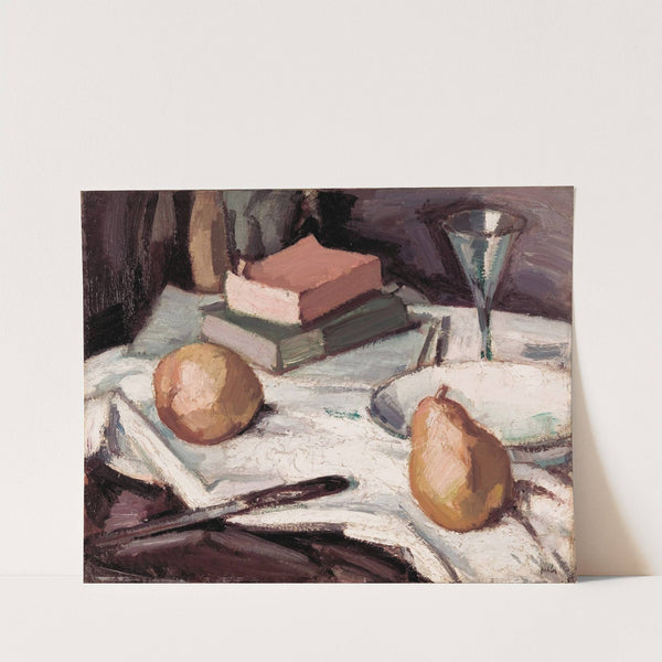 Still life with pears and wineglass by Samuel John Peploe