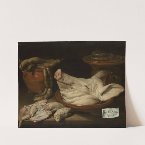 Still Life with Pig's Head, Pig's Knuckles and Sausage by Monogrammist JVR