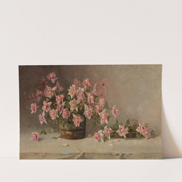 Still life with Pink Roses (1891) by Amédée Joullin