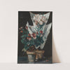 Still life with potted geraniums by Alfred Stevens