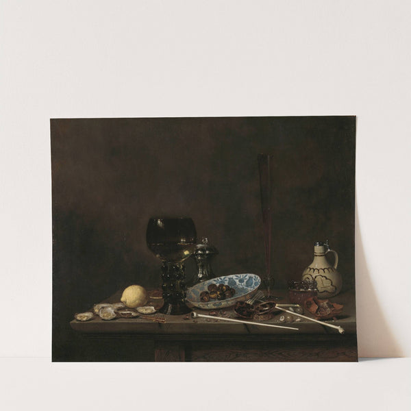Still Life with Roemer, Flute Glass, Earthenware Jug and Pipes by Jan Jansz. van De Velde III