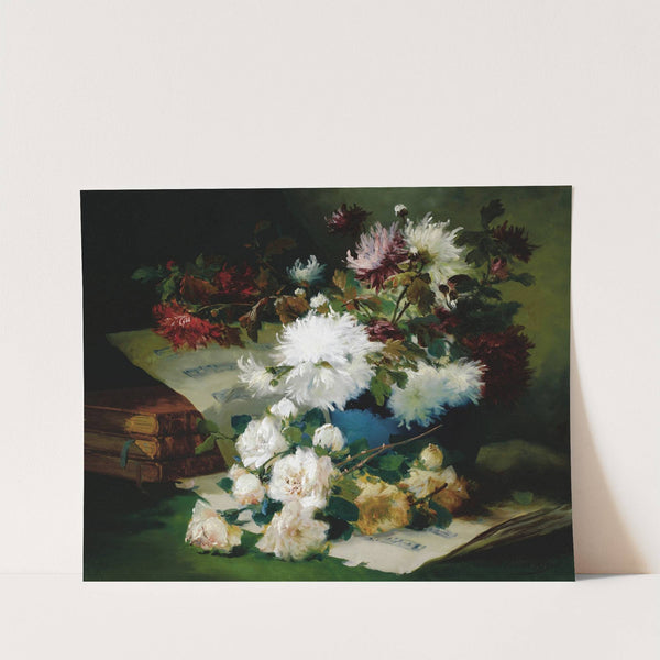 Still Life with Sheet Music and Books by Eugène Henri Cauchois