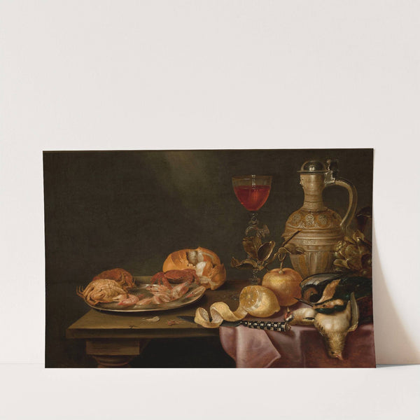 Still life with shrimps and crabs on a tin plate by Alexander Adriaenssen