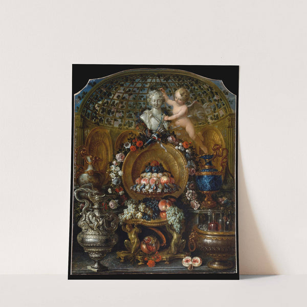 Still Life with Silver and Gold Vessels, Fruit, and Flowers by Pierre Nicolas Huilliot