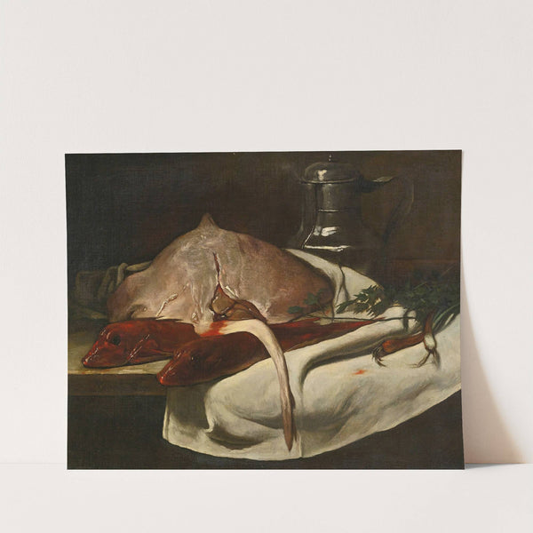 Still Life With Sting Ray And Red Mullets (1870) by François Bonvin