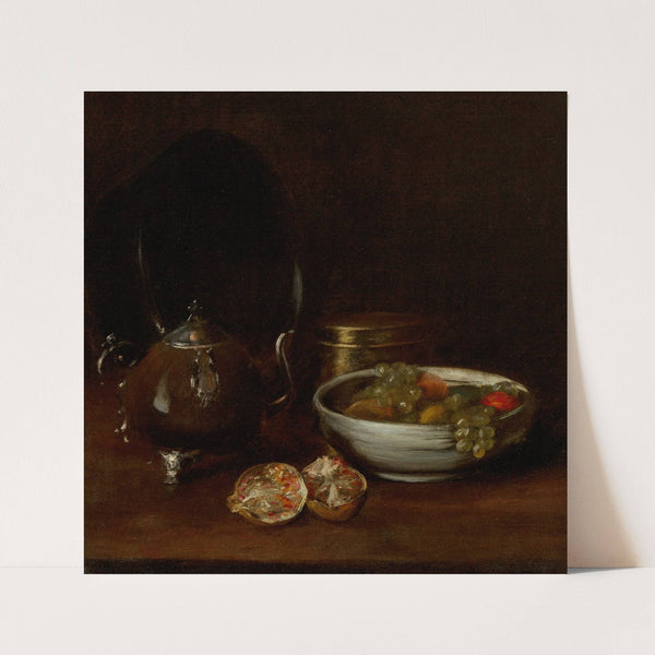 Still Life with Tea Kettle and Fruit (circa 1905) by William Merritt Chase