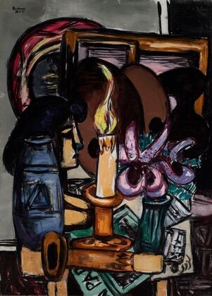 Still Life with Two Large Candles