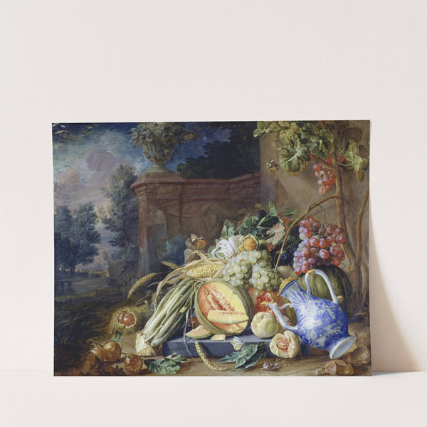 Still Life With Vegetables And Fruit Before A Garden Balustrade (1658) by Cornelis de Heem